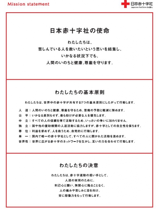 日本赤十字社の使命